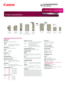 Product Specifications  Copy Tray-P1 Staple Finisher-K1