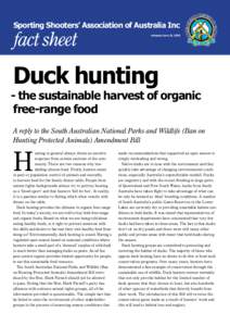 Duck hunting - the sustainable harvest of organic free-range food