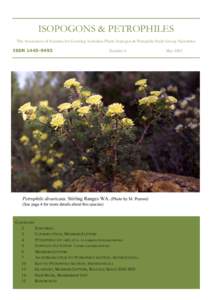 ISOPOGONS & PETROPHILES The Association of Societies for Growing Australian Plants Isopogon & Petrophile Study Group Newsletter ISSN[removed]Number 4