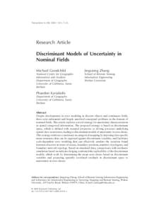 Discriminant Models of Uncertainty in Nominal Fields