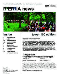Newsletter of the Prospect Park East River Road Improvement Association  PPERRIA news inside