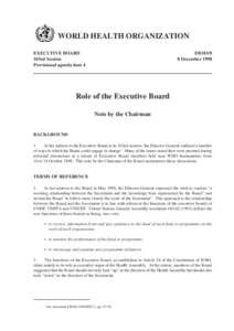 WORLD HEALTH ORGANIZATION EXECUTIVE BOARD 103rd Session Provisional agenda item 4  EB103/8