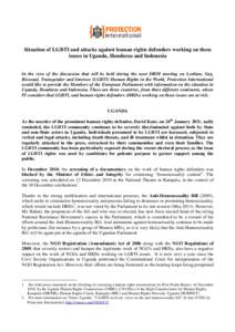 Ethics / Protection International / David Kato / Sexual Minorities Uganda / Human rights / Uganda Anti-Homosexuality Bill / Inter-American Commission on Human Rights / LGBT rights in Kenya / LGBT rights in Uganda / Uganda / Africa