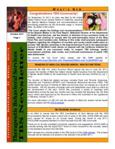 TBS Newsletter October 2011