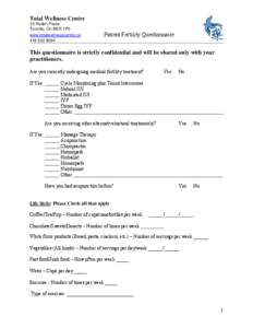 Microsoft Word - Female patient fertility questionnaire.doc