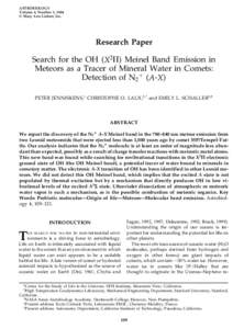 ASTROBIOLOGY Volume 4, Number 1, 2004 © Mary Ann Liebert, Inc. Research Paper Search for the OH (X2P) Meinel Band Emission in