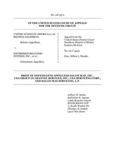 No[removed]IN THE UNITED STATES COURT OF APPEALS FOR THE SEVENTH CIRCUIT UNITED STATES OF AMERICA ex rel. ) RHONDA SALMERON, )