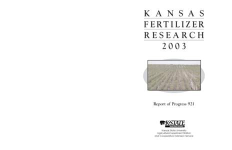 2003 Kansas Fertilizer Report