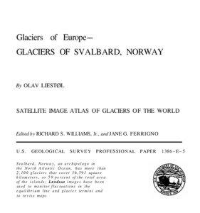 Europe: Glaciers of Svalbard, Norway