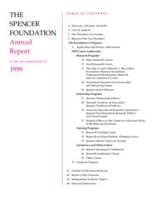 THE SPENCER FOUNDATION Annual Report for the year ended March 31,