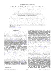 PHYSICAL REVIEW A 93, Rydberg-blockade effects in Autler-Townes spectra of ultracold strontium B. J. DeSalvo,1,2 J. A. Aman,1,2 C. Gaul,3 T. Pohl,3 S. Yoshida,4 J. Burgd¨orfer,4 K. R. A. Hazzard,1,2 F. B.