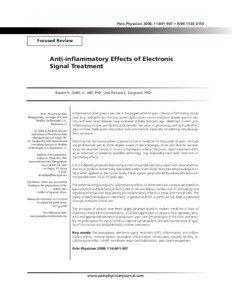 Analgesics / Electrotherapy / Immune system / Arthritis / Anti-inflammatory / Electroanalgesia / Inflammation / Non-steroidal anti-inflammatory drug / Pain management / Medicine / Biology / Pain