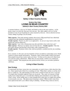 Microsoft Word - Living in Bear Country, Script & Headings 2005.doc