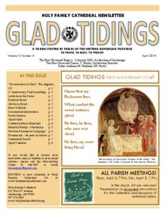 HOLY FAMILY CATHEDRAL NEWSLETTER  A PARISH STAFFED BY FRIARS OF THE WESTERN DOMINICAN PROVINCE