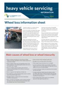 heavy vehicle servicing INFORMATION September 2010