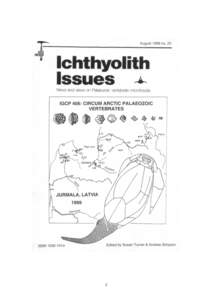 1  THE ICHTHYOLITH SOCIETY (provisional name) INTERNATIONAL FISH MICROVERTEBRATE WORKING GROUP IGCP NEWSLETTER: IGCP 406, 421 _____________________________________________________________________