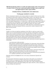 Fifth Biennial Meeting of States to Consider the Implementation of the UN Programme of Action (UNPoA) to Prevent, Combat and Eradicate the Illicit Trade in Small Arms and Light Weapons in All its Aspects (BMS5) INTERNATI