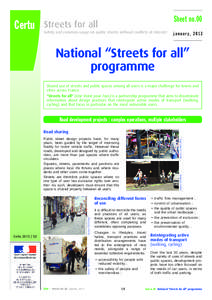 Certu  Sheet no.00 Streets for all Safety and common usage on public streets without conflicts of interest