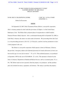 2:07-bk[removed]Doc#: 92 Filed: [removed]Entered: [removed]:10:58 Page 1 of 12  IN THE UNITED STATES BANKRUPTCY COURT EASTERN DISTRICT OF ARKANSAS HELENA DIVISION