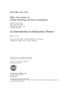 DAO Oce Note[removed]Oce Note Series on Global Modeling and Data Assimilation Richard B. Rood, Head Data Assimilation Oce