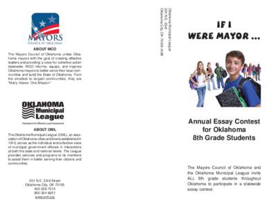 If I Were Mayor Essay Contest Brochure.indd