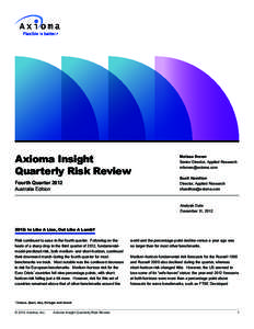 Axioma Insight Quarterly Risk Review Fourth Quarter 2012 Australia Edition  Melissa Brown