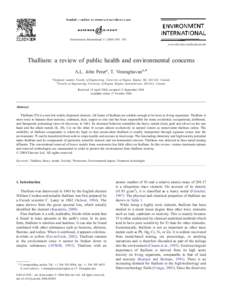 Environment International – 501 www.elsevier.com/locate/envint Thallium: a review of public health and environmental concerns A.L. John Petera, T. Viraraghavanb,* a