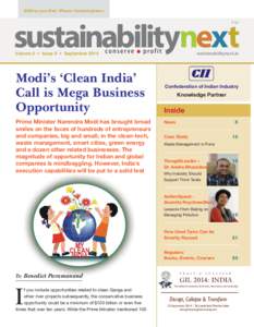 NOW on your iPad / iPhone / Android phones ` 50 Volume 2 • Issue 9 • SeptemberModi’s ‘Clean India’