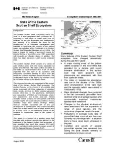 Maritimes Region  Ecosystem Status Report[removed]State of the Eastern Scotian Shelf Ecosystem