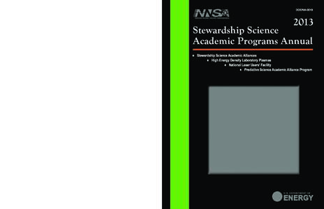 DOE/NA[removed]Stewardship Science Academic Programs Annual