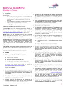 terms & conditions Members’ Events 1. DEFINITIONS