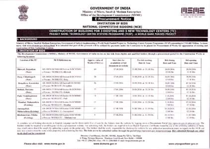 GOVERNMENT OF INDIAMinistry of Micro, Small & Medium Enterprises Office of the Development Commissioner (MSME)