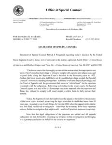 STATEMENT OF SPECIAL COUNSEL