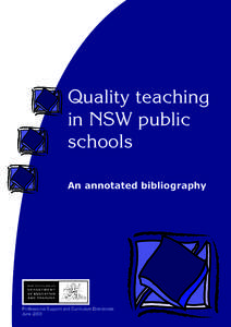 Quality teaching in NSW public schools An annotated bibliography  Professional Support and Curriculum Directorate