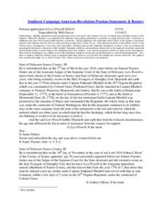Southern Campaign American Revolution Pension Statements & Rosters Pension application of Levi Powell S36235 Transcribed by Will Graves f11VA[removed]