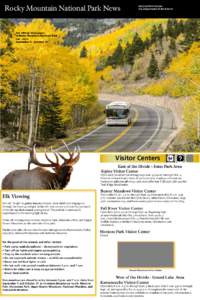 Rocky Mountain National Park News  National Park Service U.S. Department of the Interior  The official newspaper