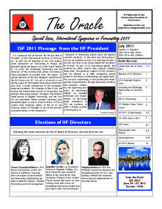 The Oracle  A Publication of the International Institute of Forecasters www.forecasters.org