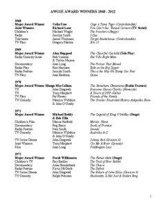 AWGIE AWARD WINNERS[removed] Major Award Winner