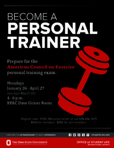 BECOME A  PERSONAL TRAINER Prepare for the American Council on Exercise