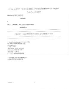 IN THE SUPREME COURT OF APPEALS FOR THE STATE OF WBST VIRGINIA Docket No. NO[removed]CHRISTOPHER GROVE, Petitioner, v