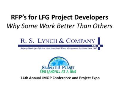 RFP’s for LFG Project DevelopersWhy Some Work Better Than Others
