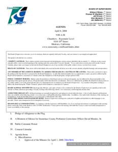 April 8, [removed]Board of Supervisors Agenda