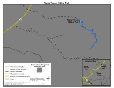 Fisher Towers Hiking Trail  Fisher Towers Hiking Trail  Location Map