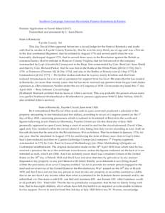 Southern Campaign American Revolution Pension Statements & Rosters Pension Application of David Allen S35172 Transcribed and annotated by C. Leon Harris State of Kentucky Fayette County Sct This day David Allen appeared 