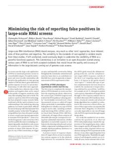 © 2006 Nature Publishing Group http://www.nature.com/naturemethods  COMMENTARY Minimizing the risk of reporting false positives in large-scale RNAi screens