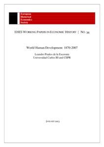 European Historical Economics Society  EHES WORKING PAPERS IN ECONOMIC HISTORY | NO. 34