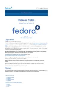 Fedora 19 Release Notes Release Notes for Fedora 19 Edited by