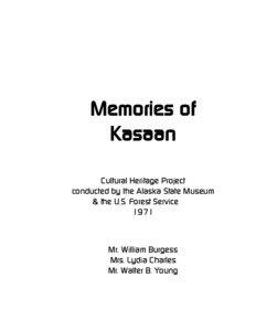 Memories of Kasaan Cultural Heritage Project