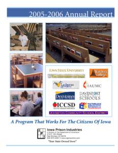 [removed]Annual Report  Iowa City Community School District A Program That Works For The Citizens Of Iowa Iowa Prison Industries