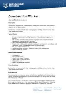 Construction Industry Training Board / Greenhill Road /  Adelaide / Unley /  South Australia / Apprenticeship / Tradesman / Education / Construction / Crafts